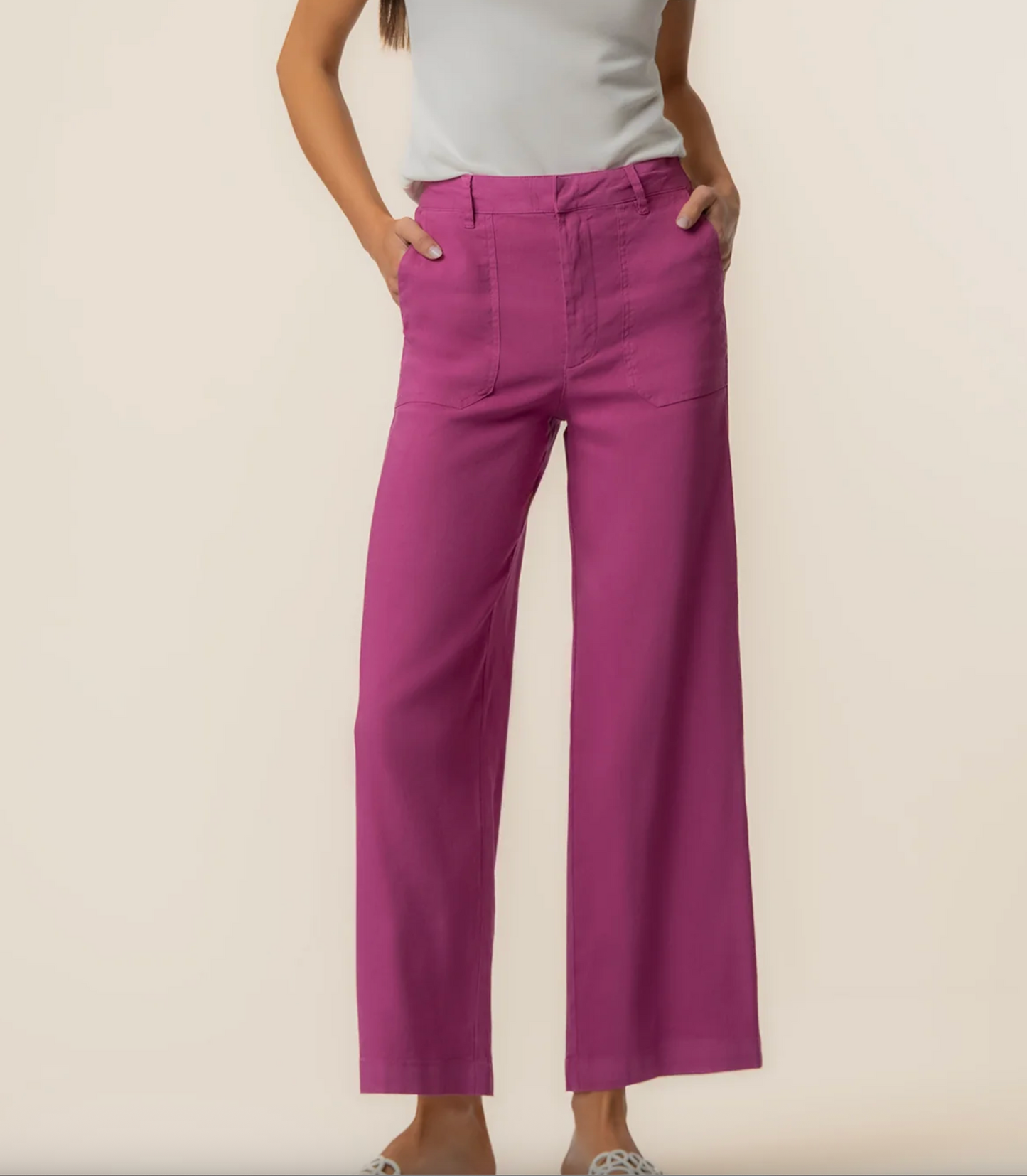 Topaz Linen Trouser | Magenta