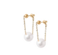 Malena Pearl Chain Drop Earrings, Gold