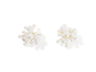 Alana Pearl Clusters Earrings, White and Gold
