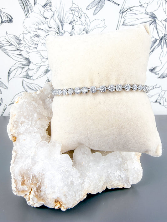 silver stretch waterproof tennis bracelet NIKKI SMITH