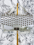 Studded Sideline Crossbody, silver studs, Stadium Approved Game Day Handbag