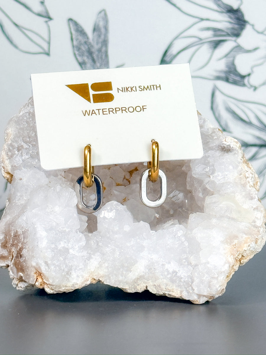 Mixed Metal Link Hoops