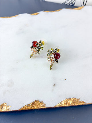 Vintage Inspired Cubic Zirconia Flower Tassel Earrings