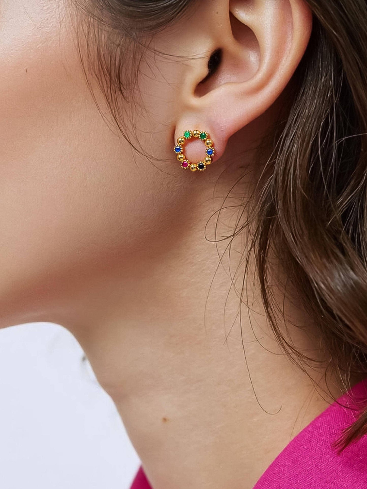 Manette Vintage Circle Studs