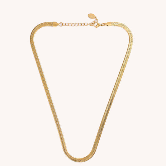 Gold Herringbone Necklaces | 3MM