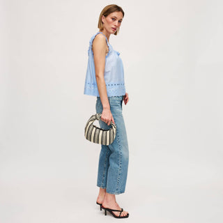 Tessa Straw Knotted Clutch (BW) - Best & Co. Boutique