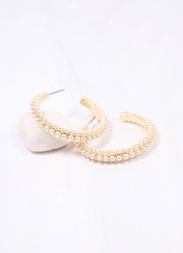 Woodard Pearl Hoops - Best & Co. Boutique