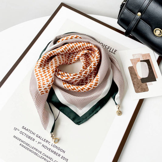 Magnetic Scarf Green, Orange - Best & Co. Boutique
