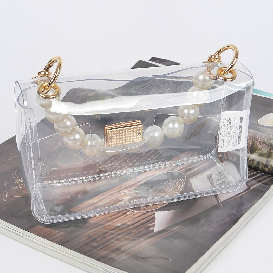 Pearls & Passes Clear Cross Body