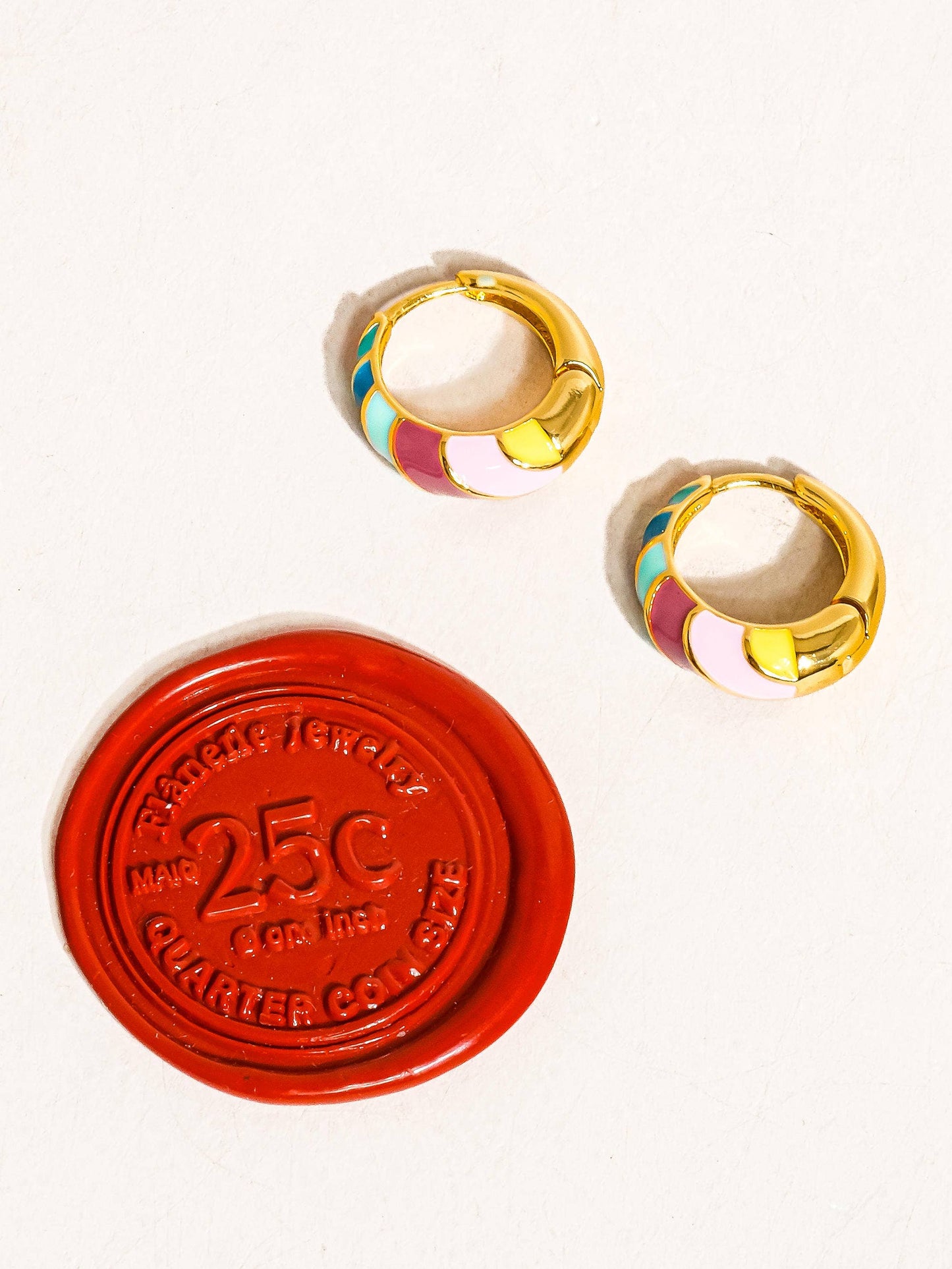 Paloma Striped Enamel Hoops