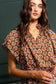 Ruffled Short Sleeve Floral Print Blouse - Best & Co. Boutique
