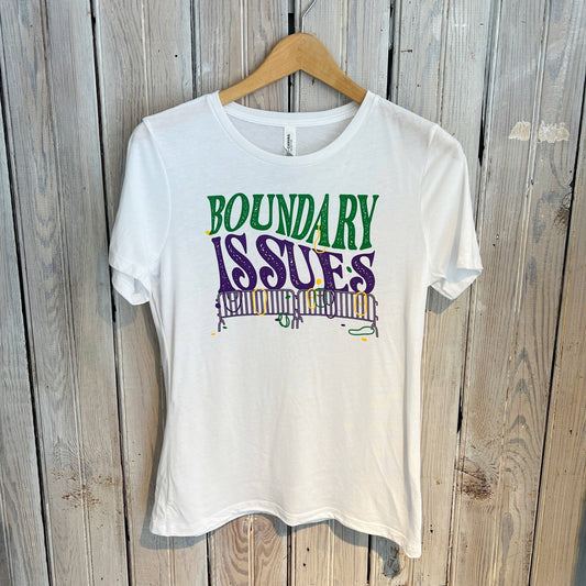 Boundary Issues Mardi Gras Tee - Best & Co. Boutique