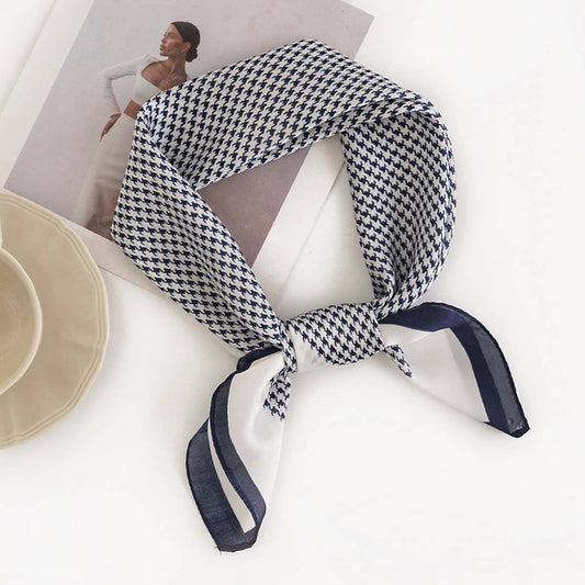 Navy Houndstooth Square Scarf - Best & Co. Boutique
