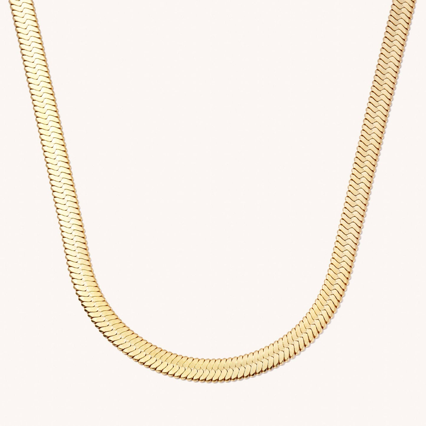 Gold Herringbone Necklaces | 3MM