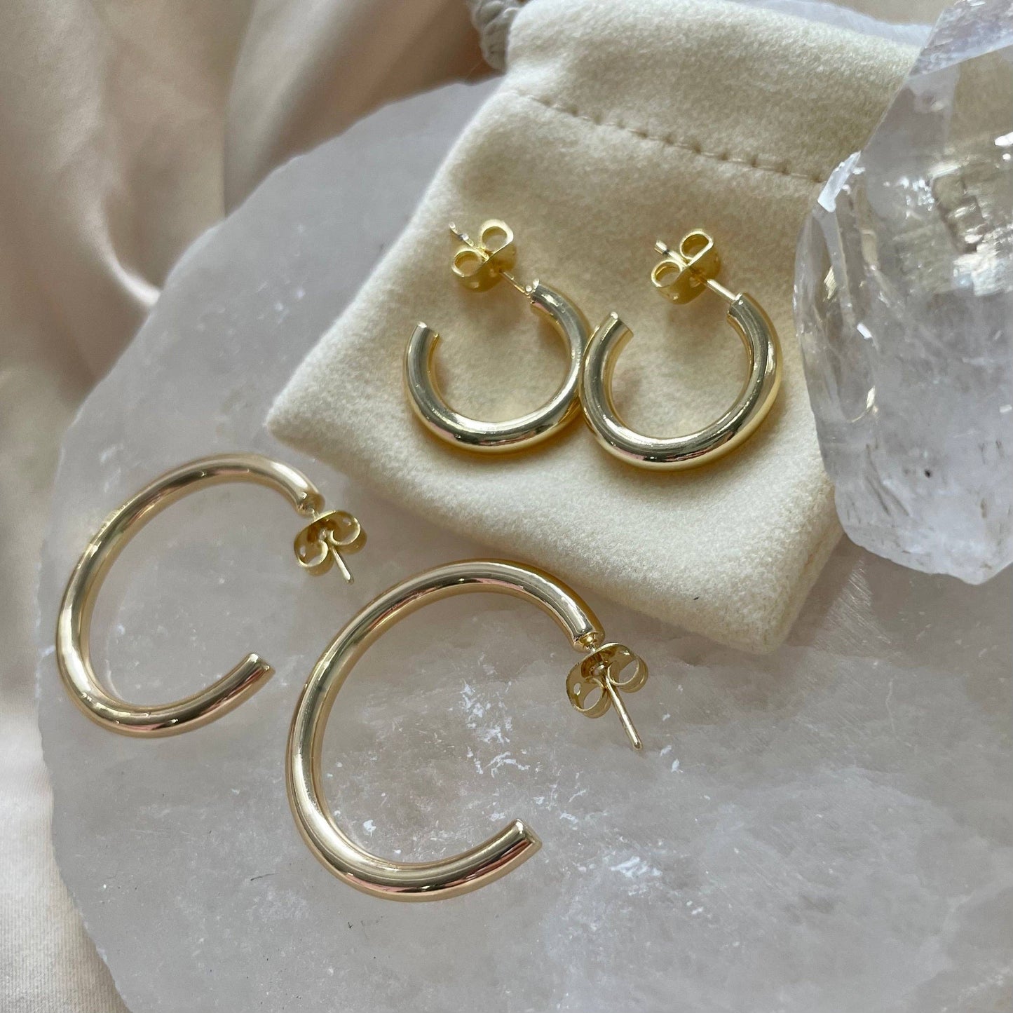 Tessa Gold Hoops | Medium