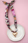 Heart Charm Pink Scarf Necklace - Best & Co. Boutique