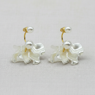 Vintage Floral Pearl Tassel Earrings