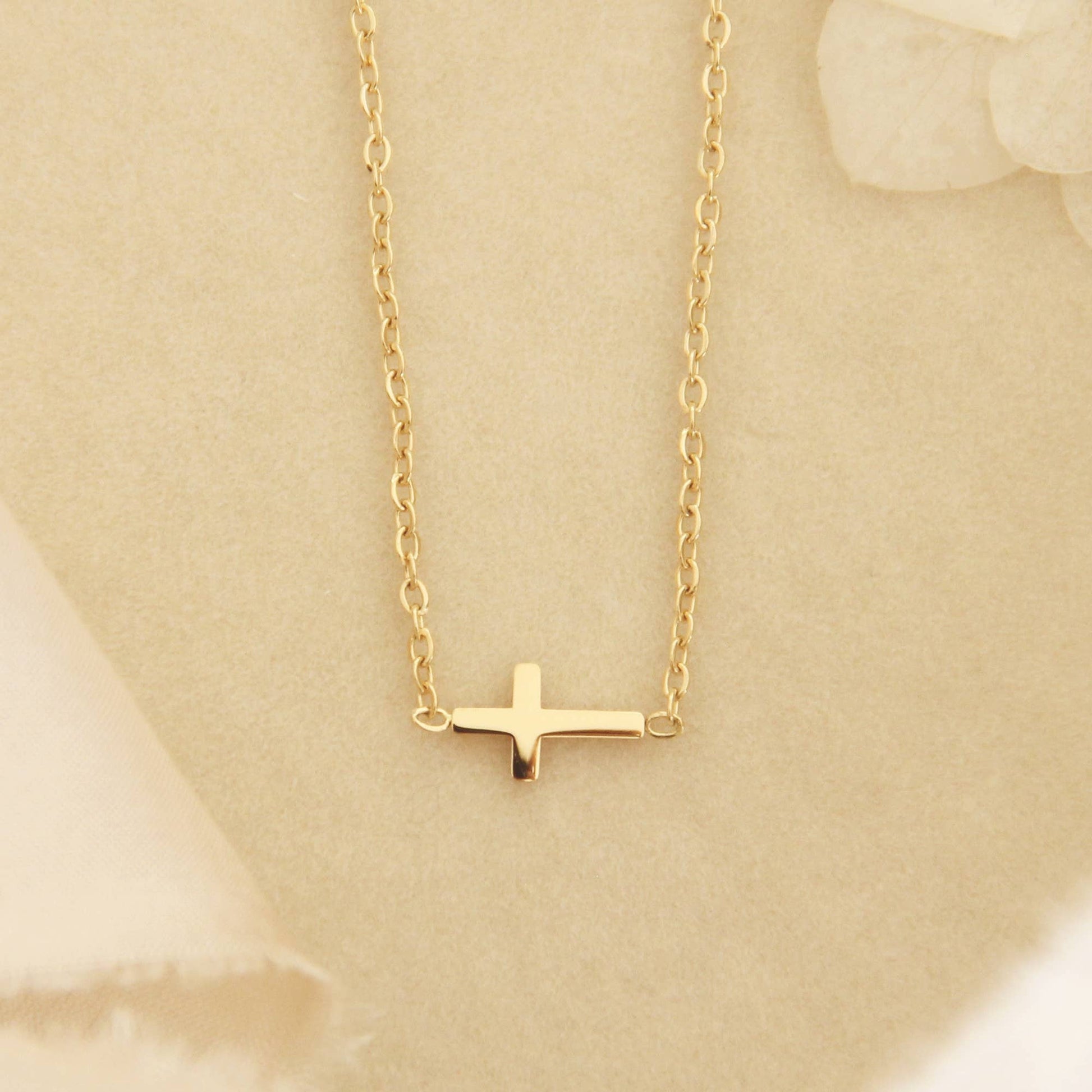 Dainty Sideways Cross Necklace - Best & Co. Boutique