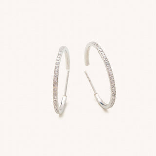 Silver Sutton Crystal Hoops-Medium