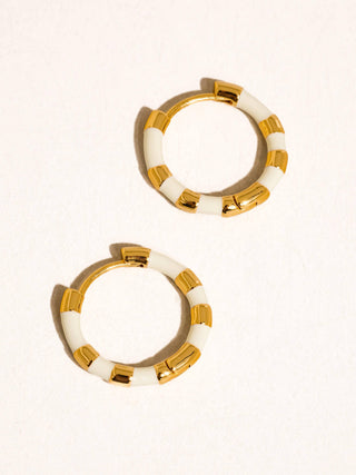 Avielle Enamel Hoops | White