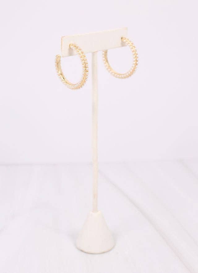Woodard Pearl Hoops - Best & Co. Boutique