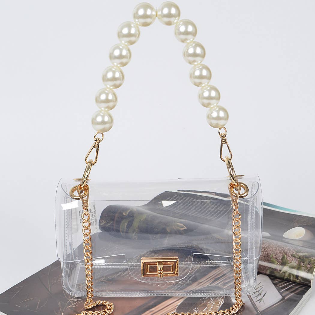 Pearls & Passes Clear Cross Body