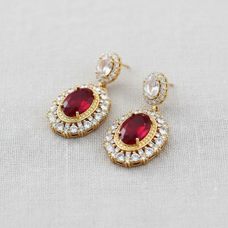Vintage Ruby CZ Dangles