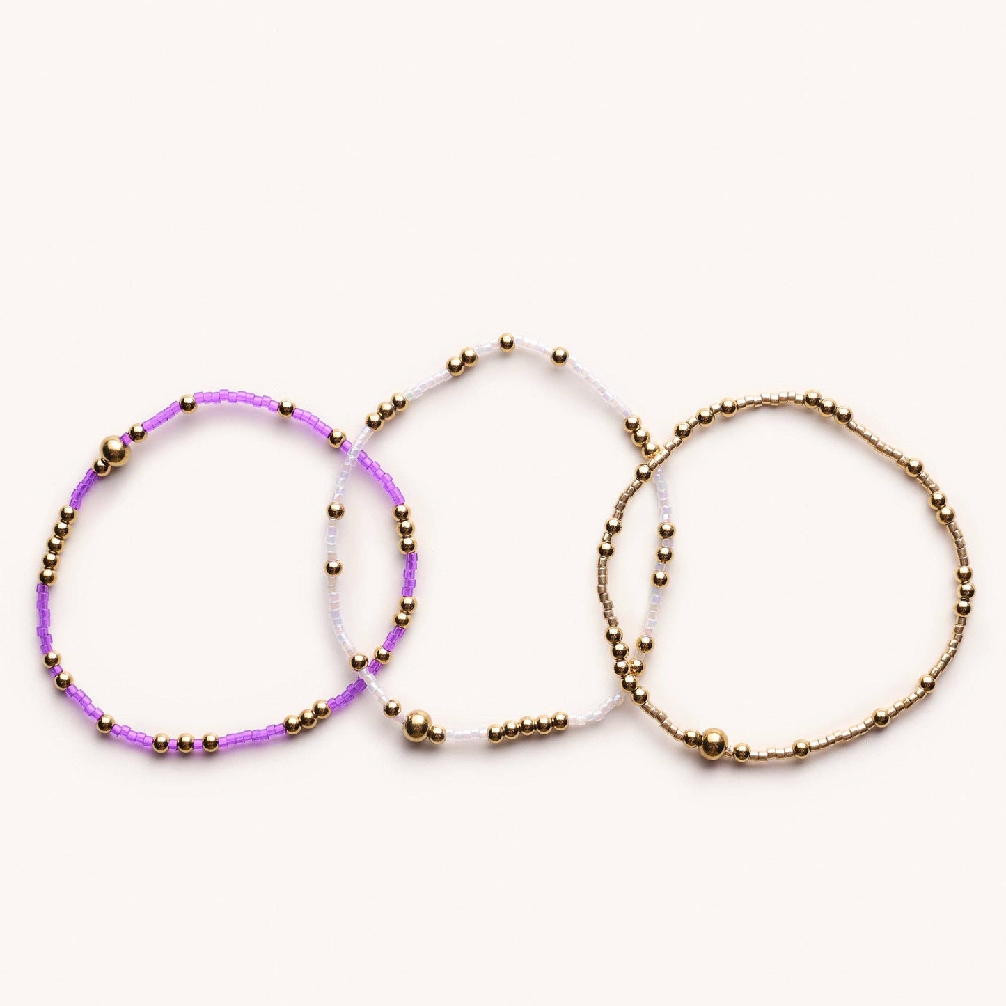 Beaded Game Day Stack | Purple