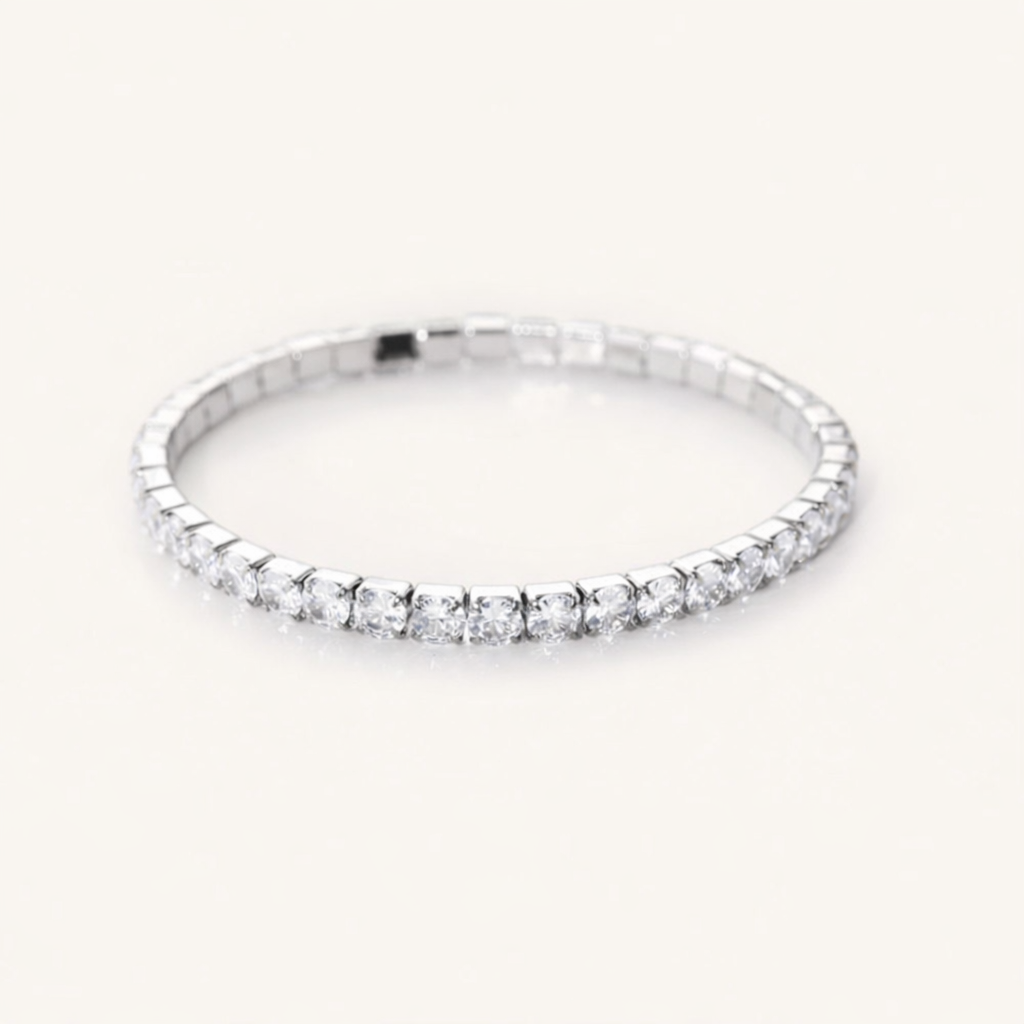 Elastic Tennis Bracelet | Silver