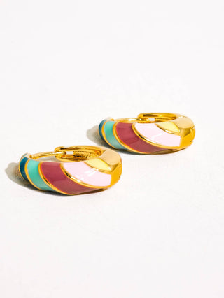 Paloma Striped Enamel Hoops