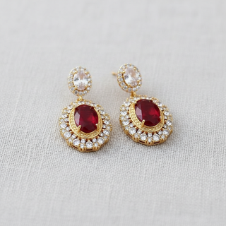 Vintage Ruby CZ Dangles