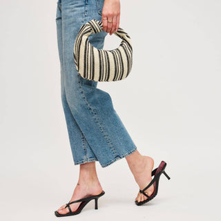 Tessa Straw Knotted Clutch (BW) - Best & Co. Boutique