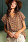 Ruffled Short Sleeve Floral Print Blouse - Best & Co. Boutique