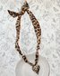 Leopard Heart Charm Scarf Necklace
