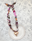 Heart Charm Pink Scarf Necklace