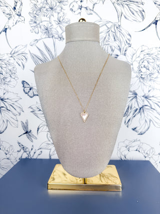 shell heart necklace long, adjustable nikki smith waterproof