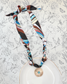 Turquoise Circle Charm Scarf Necklace
